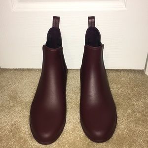 J. Crew Burgundy Matte Chelsea Rain Boots (8)